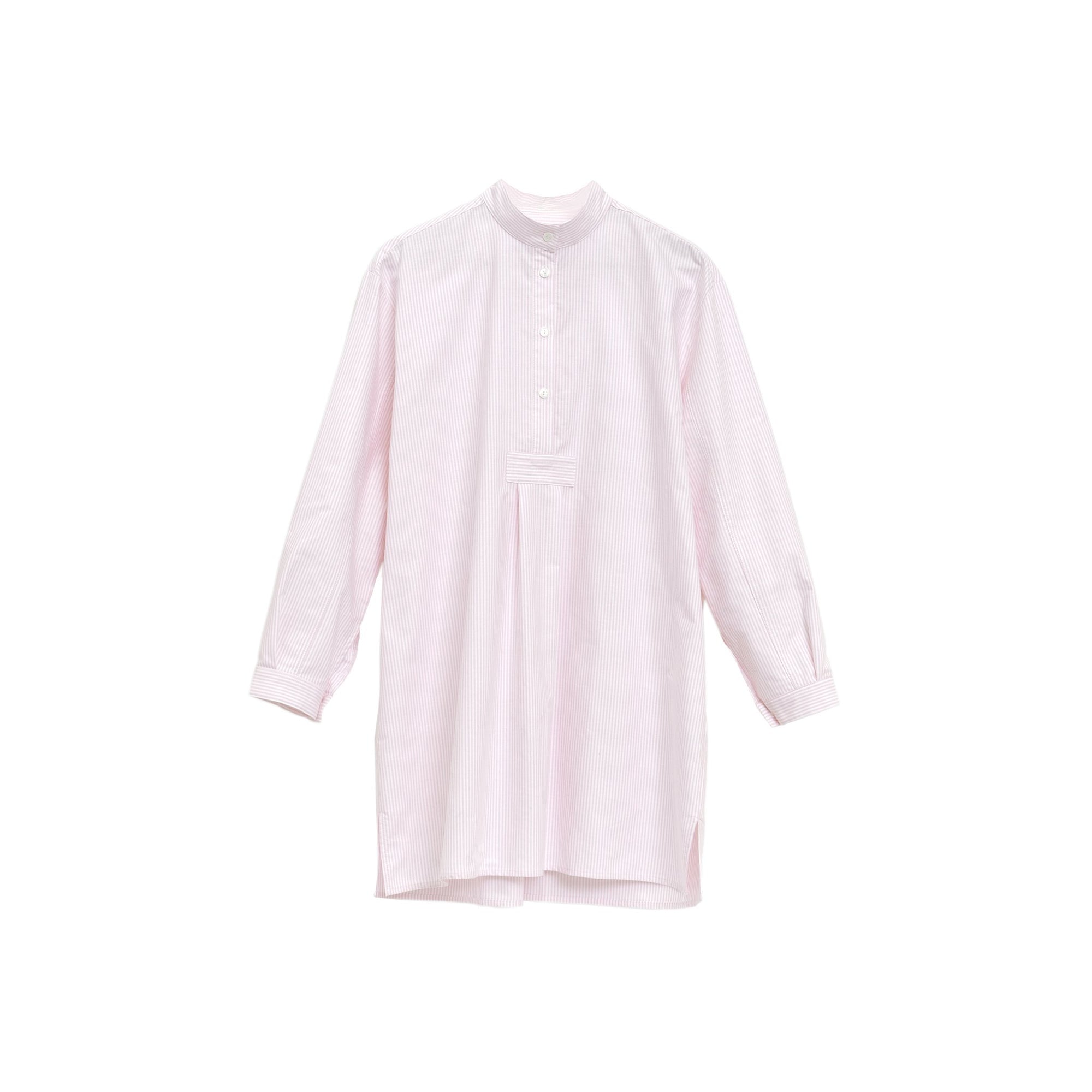 Short Sleep Shirt in Pink Oxford Stripe